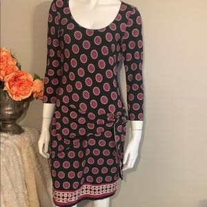 Stylish Floral Pattern dress with drop waist & side tie